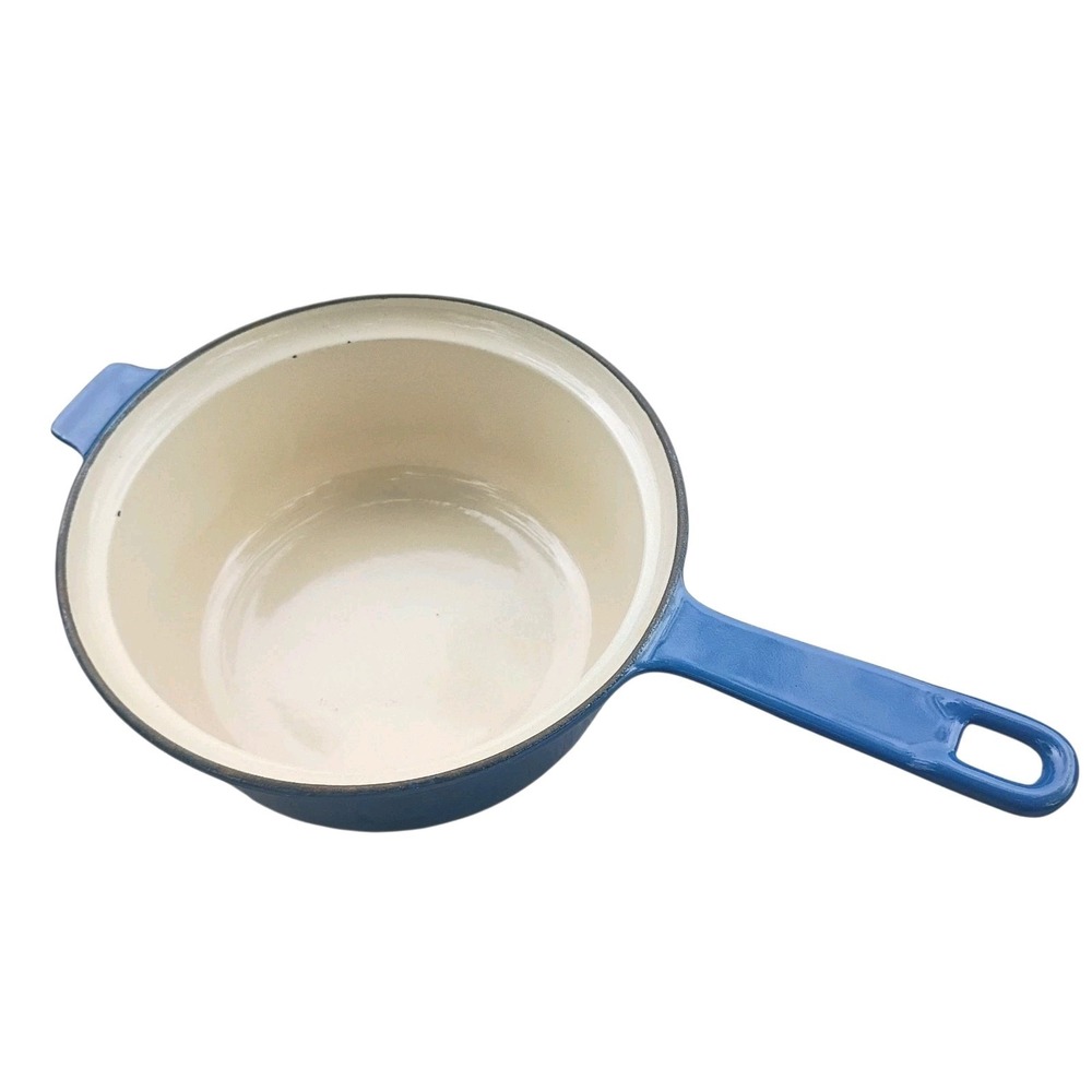 Le Creuset 7" Saucepan Pot Blue Enamel Cast Iron No Lid France 18#